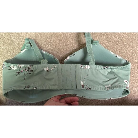 Cacique 40 DDD BRA Green Floral Lightly Lined T-Shirt No Wire LANE Bryant - Picture 4 of 7